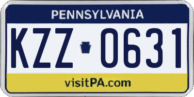 PA license plate KZZ0631