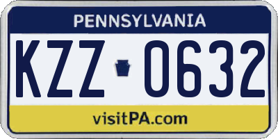 PA license plate KZZ0632