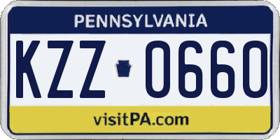 PA license plate KZZ0660