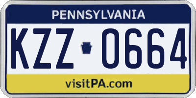 PA license plate KZZ0664