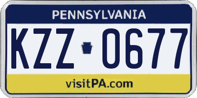 PA license plate KZZ0677