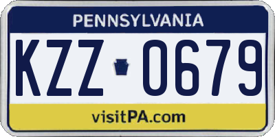 PA license plate KZZ0679