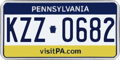 PA license plate KZZ0682