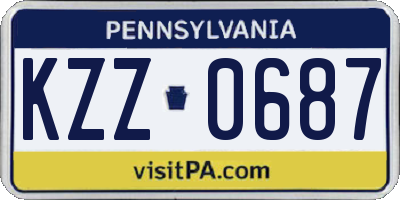 PA license plate KZZ0687