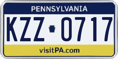 PA license plate KZZ0717