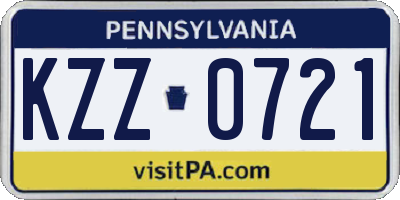 PA license plate KZZ0721