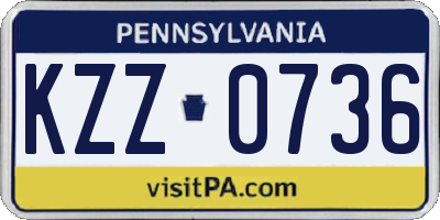 PA license plate KZZ0736