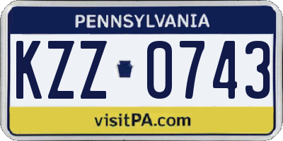PA license plate KZZ0743