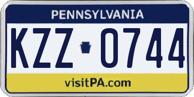 PA license plate KZZ0744