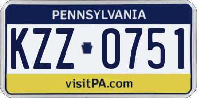 PA license plate KZZ0751