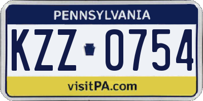 PA license plate KZZ0754