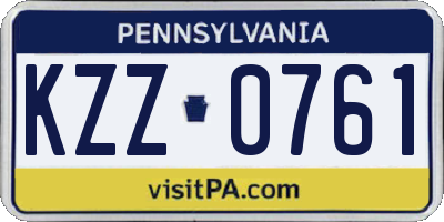 PA license plate KZZ0761