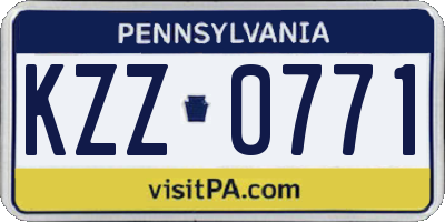 PA license plate KZZ0771