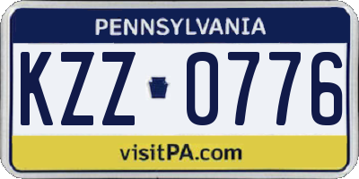 PA license plate KZZ0776