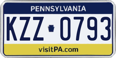 PA license plate KZZ0793