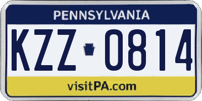 PA license plate KZZ0814