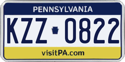 PA license plate KZZ0822