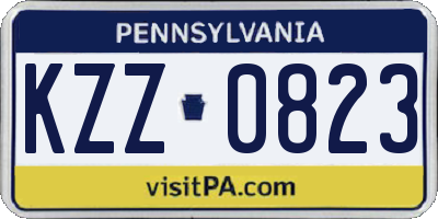 PA license plate KZZ0823