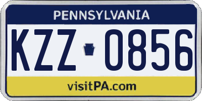 PA license plate KZZ0856