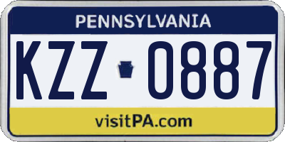 PA license plate KZZ0887