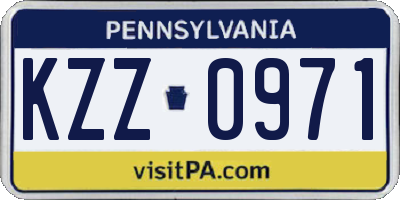 PA license plate KZZ0971