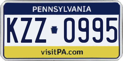 PA license plate KZZ0995