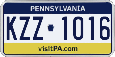 PA license plate KZZ1016