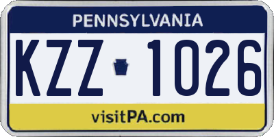 PA license plate KZZ1026