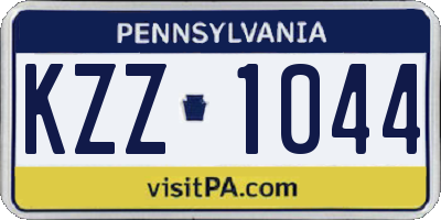 PA license plate KZZ1044
