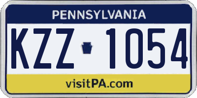 PA license plate KZZ1054