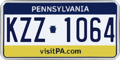 PA license plate KZZ1064