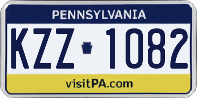 PA license plate KZZ1082