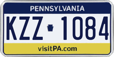 PA license plate KZZ1084