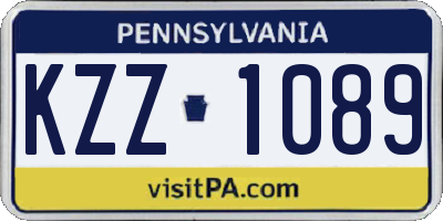 PA license plate KZZ1089