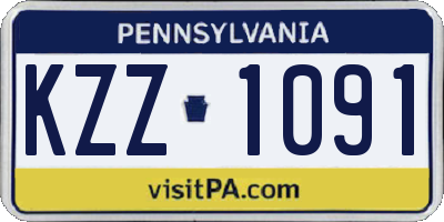 PA license plate KZZ1091