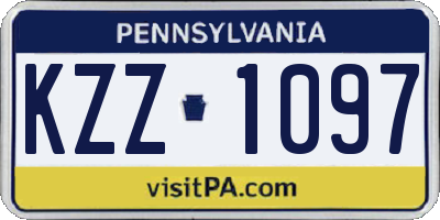 PA license plate KZZ1097