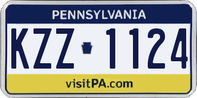PA license plate KZZ1124