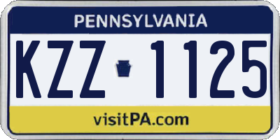 PA license plate KZZ1125