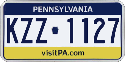 PA license plate KZZ1127