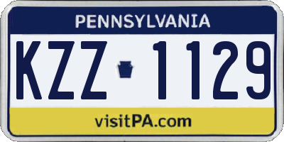 PA license plate KZZ1129