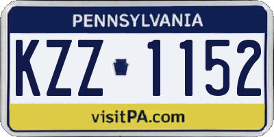 PA license plate KZZ1152