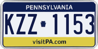 PA license plate KZZ1153