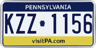 PA license plate KZZ1156