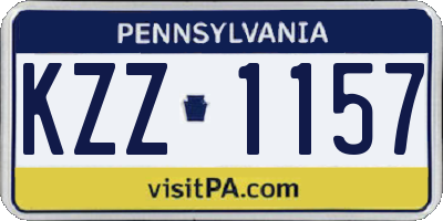 PA license plate KZZ1157