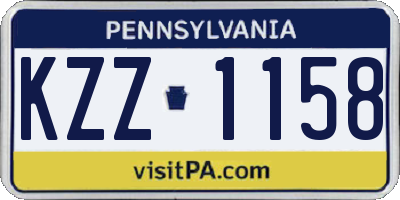 PA license plate KZZ1158
