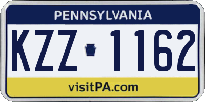 PA license plate KZZ1162
