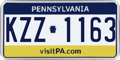 PA license plate KZZ1163