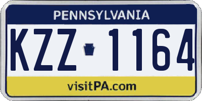 PA license plate KZZ1164