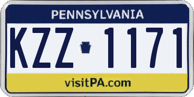 PA license plate KZZ1171
