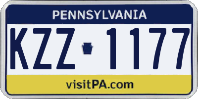PA license plate KZZ1177
